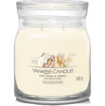 Svíčka Yankee Candle Signature Soft Wool & Amber