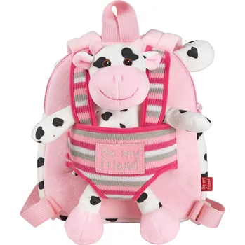 Městský batoh Lamour L24141 malý dětský oboustranný batoh s vyjímatelnou plyšovou kravičkou 4l