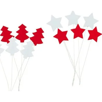 Vánoce Hvězdy, stromky z filcu na drátku 15cm