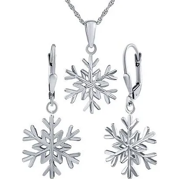 Souprava šperků Stříbrný set šperků sněhová vločka Nisse - náušnice a přívěsek ZT61290S