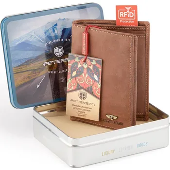 Peněženka Pánská kožená peněženka Peterson PTN 348 2-1-4 HUNTER hnědá