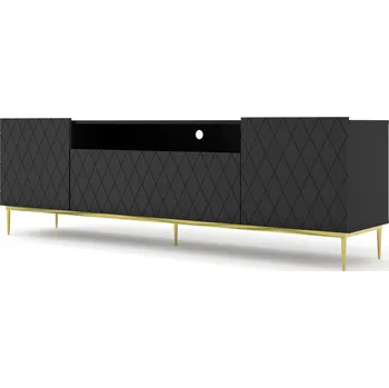 Televizní stolek ARTBm TV stolek DIUNA 193 2D1K | černý mat Provedení: Černý mat / zlatá podnož