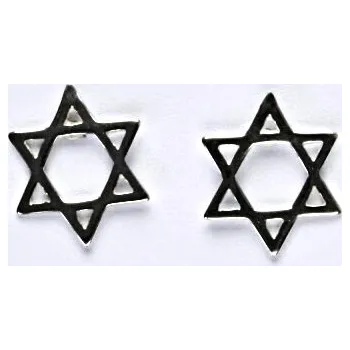 Náušnice Stříbrné náušnice Davidova hvězda - NŠ762 (Náušnice na šroubek hvězdy)