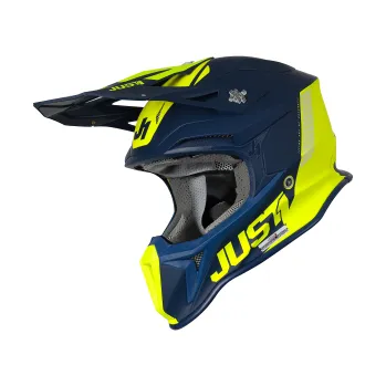 Helma na motorku Přilba JUST1 J18F MIPS PULSAR fluo žluto/matná modrá Velikost: XS
