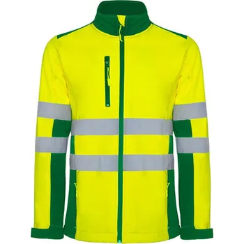 Roly Antares Softshellová bunda Hi-Viz HV9303 Garden Green 52-Fluor Yellow 221 3XL