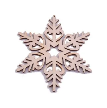 Vánoční dekorace EU Dřevěná vločka 12cm