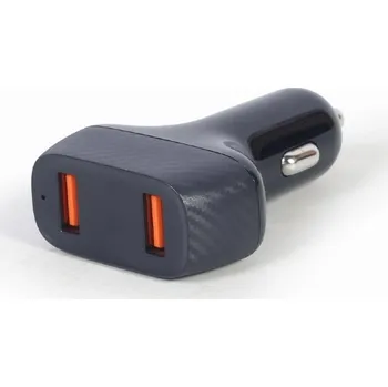 Pouzdro na mobilní telefon GEMBIRD Nabíječka do auta, 2x USB, rychlo-nabíječka, QC3.0, 36 W, černá TA-U2QC3-CAR-01