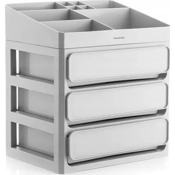 InnovaGoods Makeser organizér na kosmetiku a šperky 26 x 29 x 19,5 cm šedý