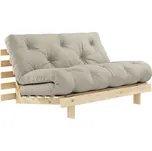 Šedobéžová lněná rozkládací pohovka 140 cm Roots – Karup Design ID_1225748