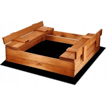 Pískoviště Springos Dřevěné pískoviště PS98S 98 x 94 cm + podložka teak