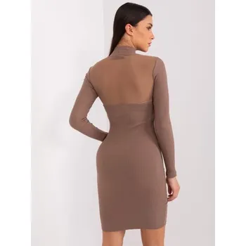 Dámské šaty Dámské šaty s polovičním rolákem BASIC FEEL GOOD hnědé