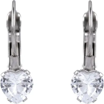 Náušnice Náušnice z nerezové oceli s broušeným kamínkem, barva 1 crystal srdce