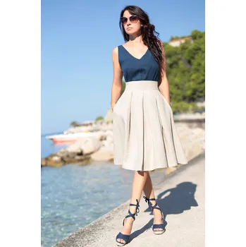 Dámská sukně Lotika 100% lněná jednobarevná sukně Lotika 946360