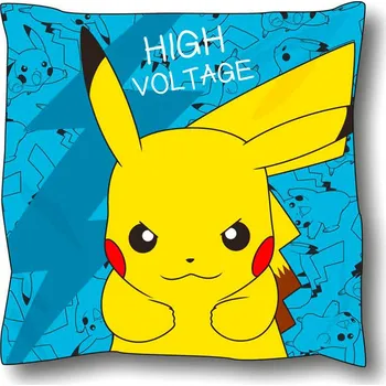 Dekorativní polštářek SAHINLER Polštář Pokémon Pikachu High Voltage modrý 40x40