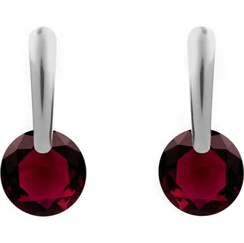 Náušnice Náušnice z nerezové oceli s broušeným kamínkem, barva 3 siam platina