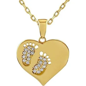 Řetízek Zlatý náhrdelník Darya ze žlutého zlata s Brilliance Zirconia QR056NGY