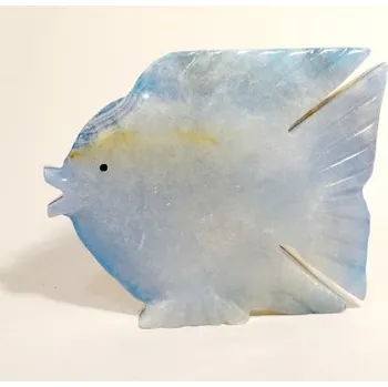 Drahý kámen Kamenná figurka soška ONYX ryba modrá