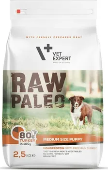 Krmivo pro psa VetExpert Raw Paleo Puppy Medium Turkey 2,5 kg