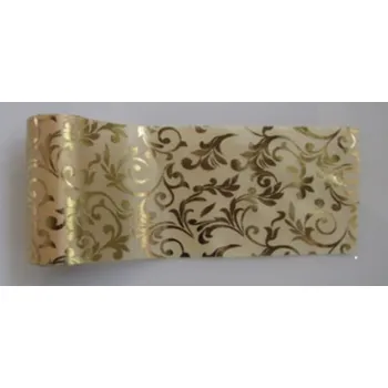 Svatební dekorace Organza 12cm x5M satin brokát glitrovaná zlatá