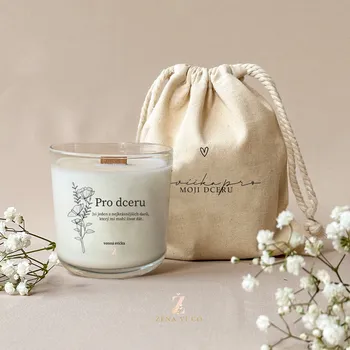 Svíčka Vonná svíčka s věnováním dceru_XXX Vůně svíčky: Pánská dřevitá vůně, Potisk na obalu: S textem z obrázku