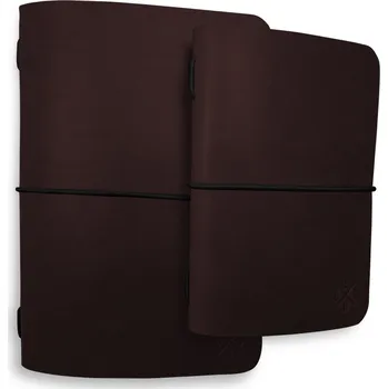 Diář Eggo Rubber Band kožený deník - zápisník Tmavě hnědá A5