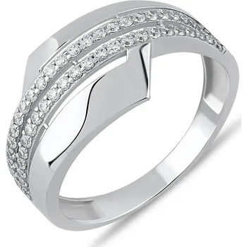 Prsten Lillian Vassago Prsten zdobený zirkony z bílého zlata LLV06-GR174W Velikost prstenu: 54