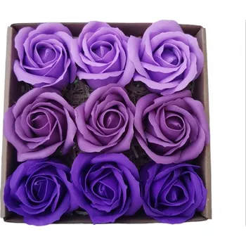 Mýdlo made by ANTEROS Dekorace Mýdlové květy Fial mix 9ks v dárkovém boxu