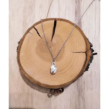 Náhrdelník Stříbrný řetízek s říční perlou 4 - Terraya