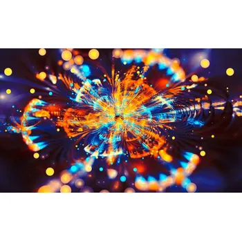 Plakát Plakát, Obraz - Dark abstract flower fractal, oxygen