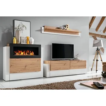 Obývací stěna Obývací stěna s biokrbem Queens - Moderní obývací stěna