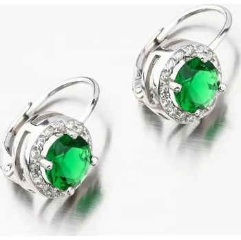 Náušnice Dámské náušnice stříbro 925 zirkon smaragd a UCST-121157
