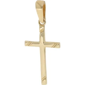 Přívěsek Křížek ze žlutého zlata se zdobením