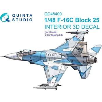 Plastikový model Quinta studio 1/48 F-16C block 25 3D-Print.&col.Interior (KIN)