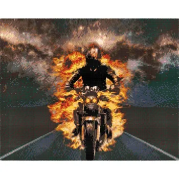 Diamantové malování Diamantové malování - Ghost Rider Velikost: 40x50cm, Rámování: Pouze srolované plátno, Diamanty: Čtvercové