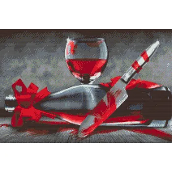 Diamantové malování Diamantové malování - Krvavé víno Velikost: 40x60cm, Rámování: Pouze srolované plátno, Diamanty: Čtvercové