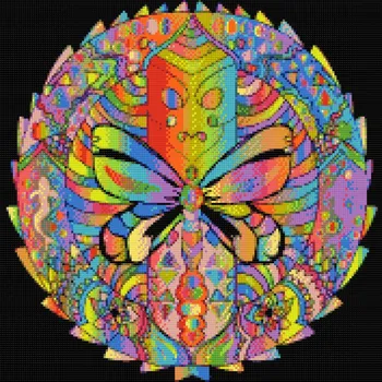 Diamantové malování Diamantové malování - Mandala s motýlem Velikost: 50x50cm, Rámování: Pouze srolované plátno, Diamanty: Kulaté
