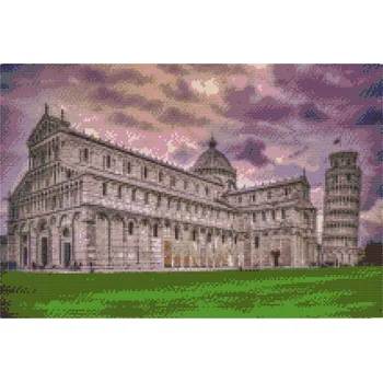 Diamantové malování Diamantové malování - Šikmá věž v Pise 2 Velikost: 40x60cm, Rámování: Pouze srolované plátno, Diamanty: Kulaté
