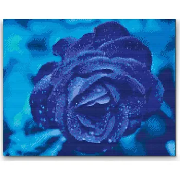 Diamantové malování Diamantové malování - Modrá růže Velikost: 30x40cm, Rámování: Pouze srolované plátno, Diamanty: Čtvercové