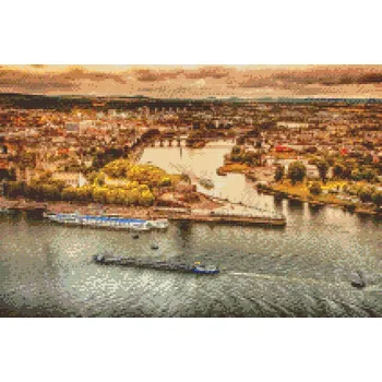 Diamantové malování Diamantové malování - Řeka Rýn Velikost: 40x60cm, Rámování: Pouze srolované plátno, Diamanty: Kulaté