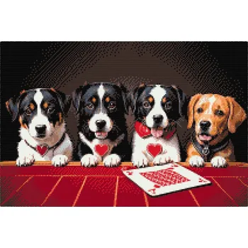 Diamantové malování Diamantové malování - Psí karetní hra Velikost: 40x60cm, Rámování: Pouze srolované plátno, Diamanty: Kulaté