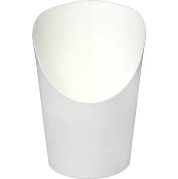 Jednorázové nádobí Kornout na hranolky 250/300ml bílý - 1000 ks