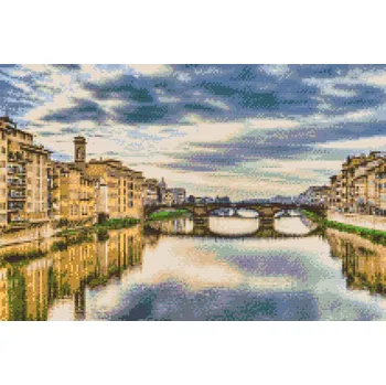 Diamantové malování Diamantové malování - Řeka Arno Velikost: 40x60cm, Rámování: Pouze srolované plátno, Diamanty: Čtvercové