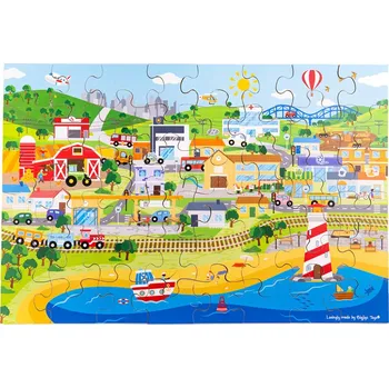 Puzzle Bigjigs Toys Podlahové puzzle Město 48 dílků