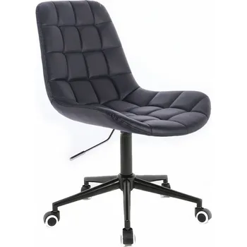 LuxuryForm DESIGN Kosmetická židle PARIS na černé podstavě s kolečky - černá (VPT)