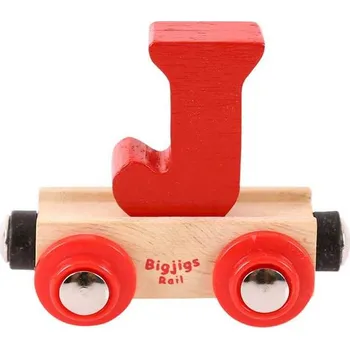 Vláček a vláčkodráha Bigjigs Rail Vagónek dřevěné vláčkodráhy - Písmeno J