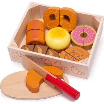 Dětská kuchyňka Bigjigs Toys Krájecí pečivo v krabičce