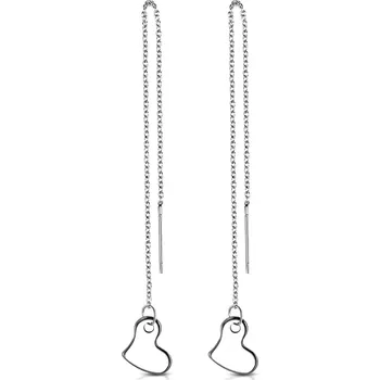 Náušnice Šperky4U Provlékací ocelové náušnice se srdíčky - OPN1425-ST