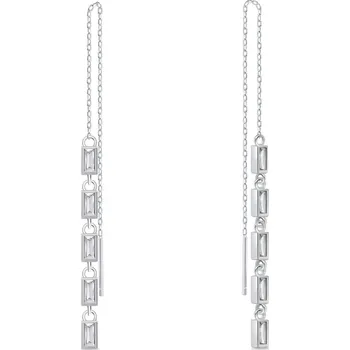 Náušnice Brilio Silver Blyštivé řetízkové náušnice s čirými zirkony EA1009W + 2 měsíce na vrácení zboží