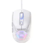 Herní myš Marvo FIT LITE G1, 12000DPI, optika, 7tl., drátová USB, bílá, RGB podsvícení