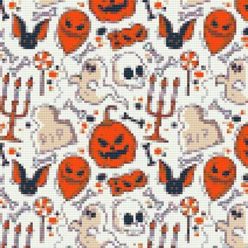 Diamantové malování Vymalujsisam Halloweenské pozadí 50x50cm Pouze srolované plátno